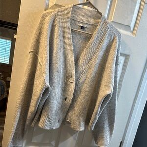 American Eagle Outfitters Gray Knit Cardigan Sweater